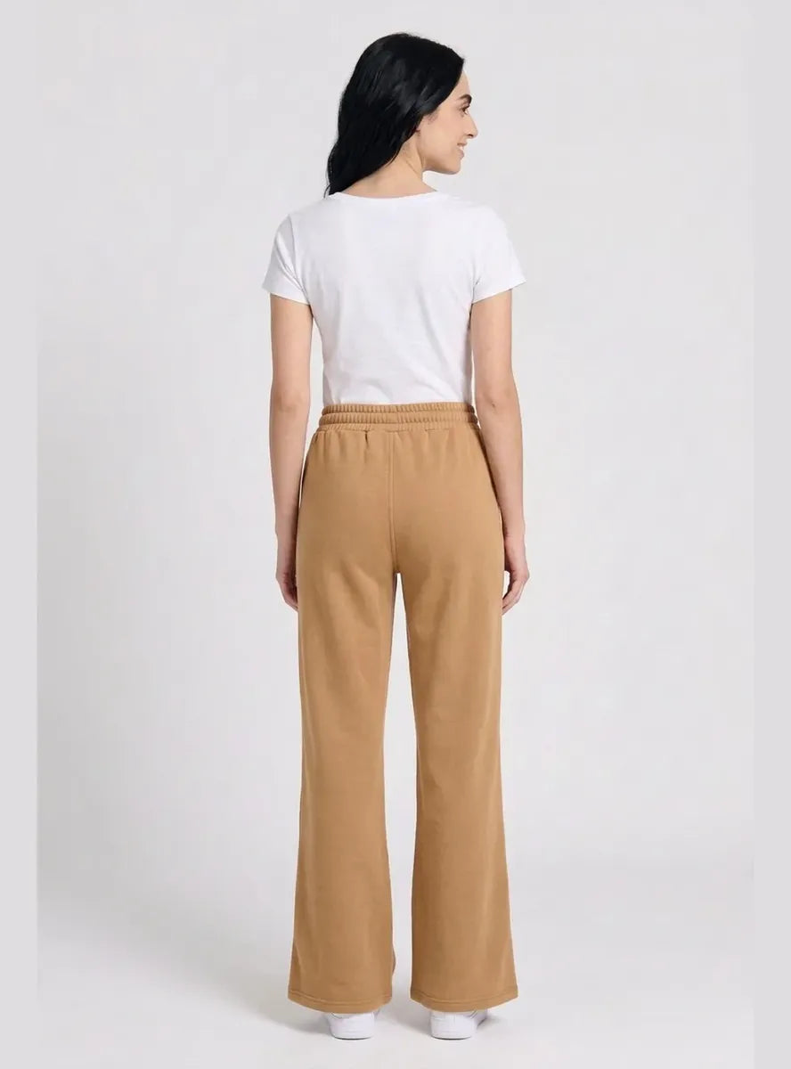 Pantalón Mujer Flare Pierna Ancha Cintura Elasticada