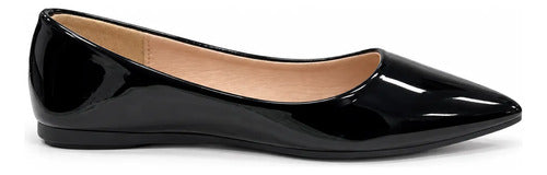 Balerina Mujer Punta Fina Charol Zapato Plano Elegante