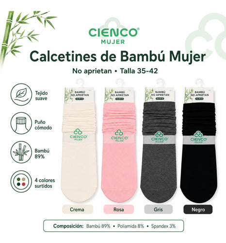 Calcetines Pack 12 Pares Bambú No Aprietan Tallas 35-42