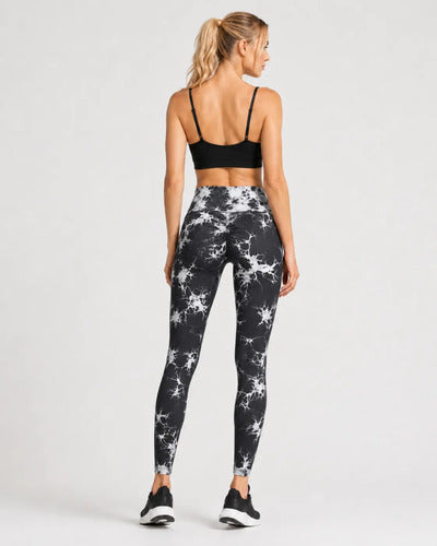 Calza Mujer Flare Scrunch Tiro Alto Tie Dye Corte Acampanado