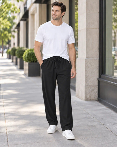 Buzo Pantalón Hombre Secado Rapido Elasticado Con Cordón