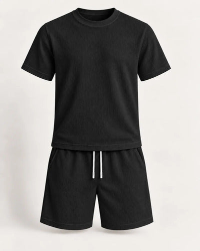 Conjunto Hombre Polera Short Texturado Casual Verano