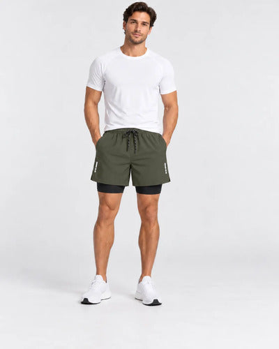 Short Deportivo Running Hombre 2 En 1 Con Calza Interior
