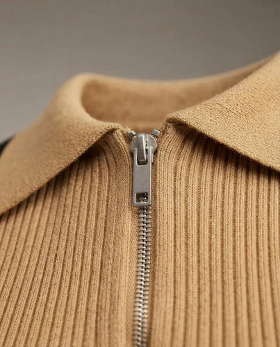 Polera Mujer Sin Mangas Cuello Polo Cierre Talla Única