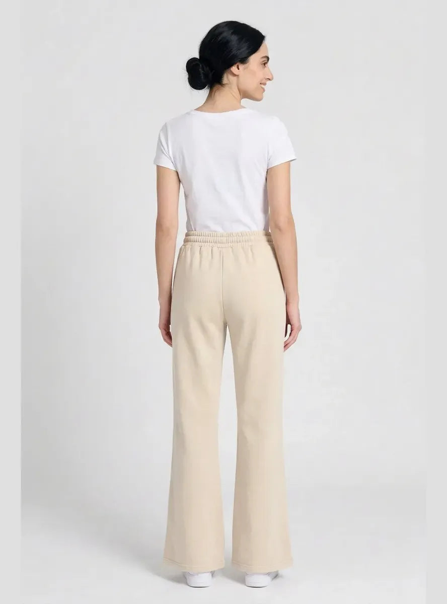 Pantalón Mujer Flare Pierna Ancha Cintura Elasticada