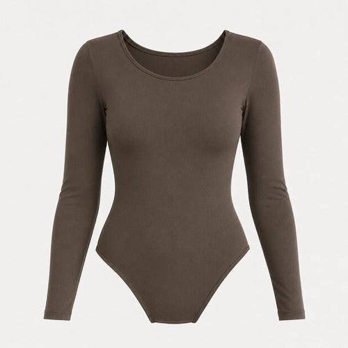 Body Mujer Manga Larga Escote Redondo Compresor Ajustado