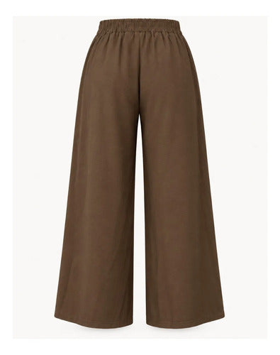 Pantalón Palazzo Mujer Cintura Elasticada Con Lazo
