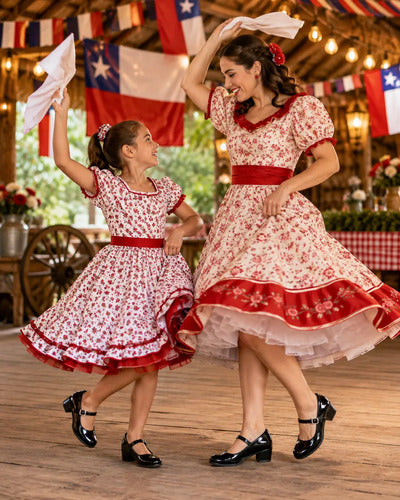 Zapato Cueca Mujer Charol Negro Taco Fiestas Patrias