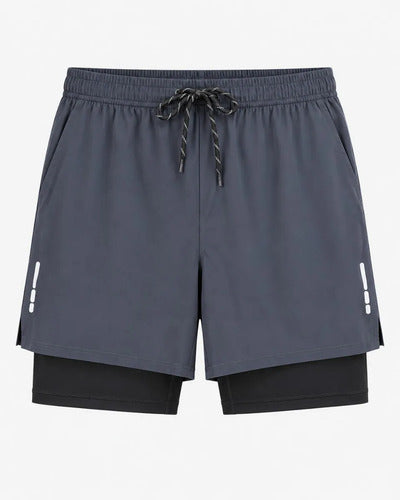 Short Deportivo Running Hombre 2 En 1 Con Calza Interior