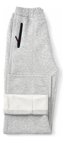 Pantalón De Buzo Unisex Pierna Ancha Con Interior Térmico