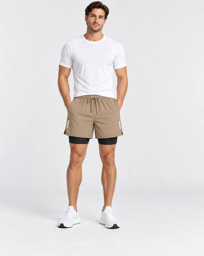 Short Deportivo Running Hombre 2 En 1 Con Calza Interior