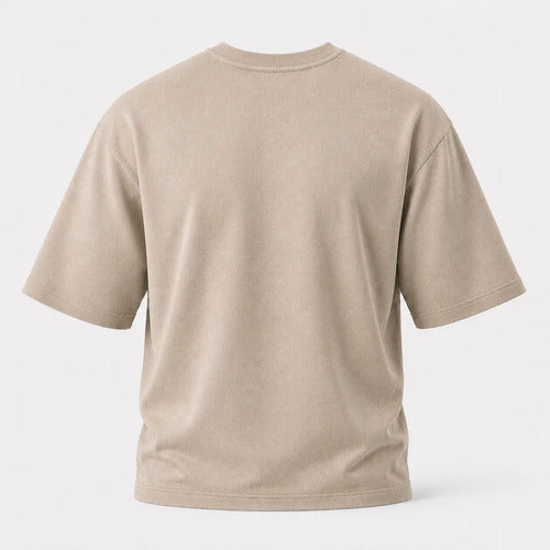 Polera Hombre Oversize Manga Corta Cuello Redondo Lisa