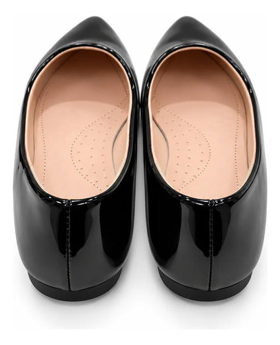 Balerina Mujer Punta Fina Charol Zapato Plano Elegante