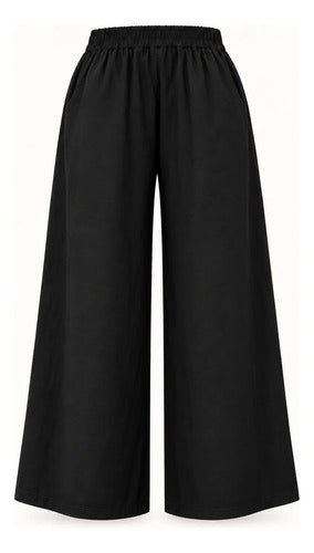 Pantalón Palazzo Mujer Cintura Elasticada Con Lazo
