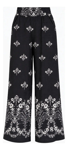 Pantalón Palazzo Mujer Modelo Florencia Estampado Floral