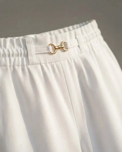 Pantalón Mujer Palazzo Tiro Alto Cintura Elasticada