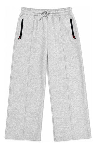Pantalón De Buzo Unisex Pierna Ancha Con Interior Térmico
