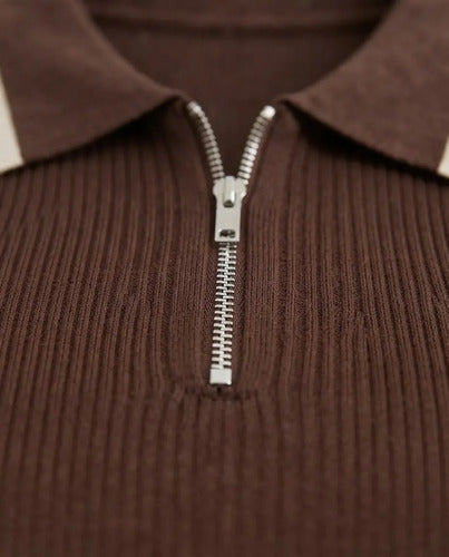 Polera Mujer Sin Mangas Cuello Polo Cierre Talla Única