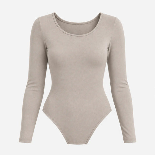 Body Mujer Manga Larga Escote Redondo Compresor Ajustado