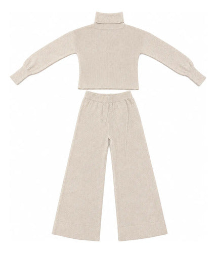 Conjunto Mujer Cuello Alto Pantalón Palazzo Primavera