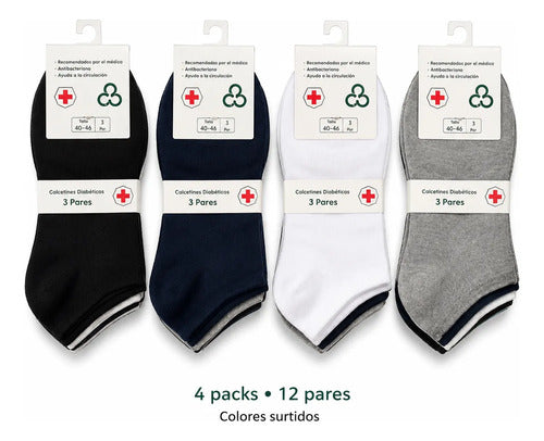 Calcetines Diabéticos Hombre Pack 12 Pares Talla 40-46