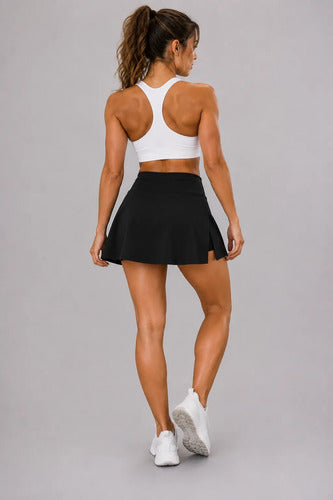 Falda Short Deportiva Mujer Tiro Alto Con Bolsillo