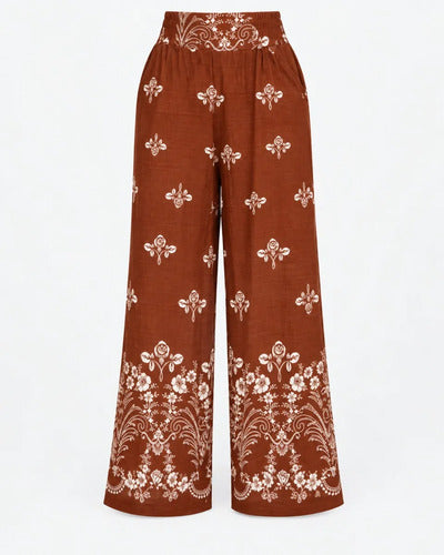 Pantalón Palazzo Mujer Modelo Florencia Estampado Floral