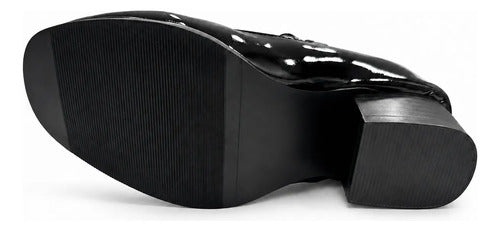 Zapato Cueca Mujer Charol Negro Taco Fiestas Patrias