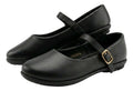 Zapato Escolar Y Cueca Niña Mujer Negro Con Correa