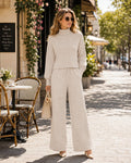 Conjunto Mujer Cuello Alto Pantalón Palazzo Primavera