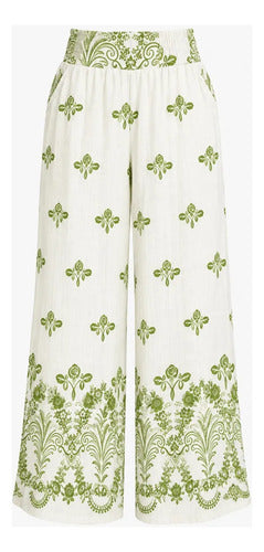 Pantalón Palazzo Mujer Modelo Florencia Estampado Floral