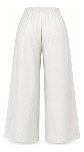 Pantalón Palazzo Mujer Cintura Elasticada Con Lazo