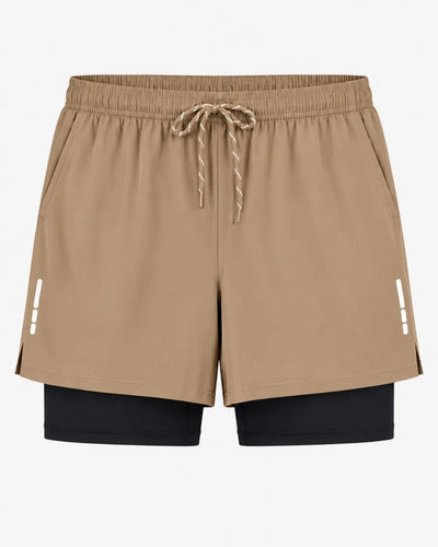 Short Deportivo Running Hombre 2 En 1 Con Calza Interior