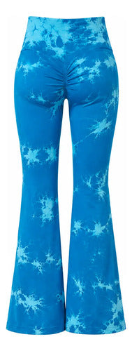Calza Mujer Flare Scrunch Tiro Alto Tie Dye Corte Acampanado