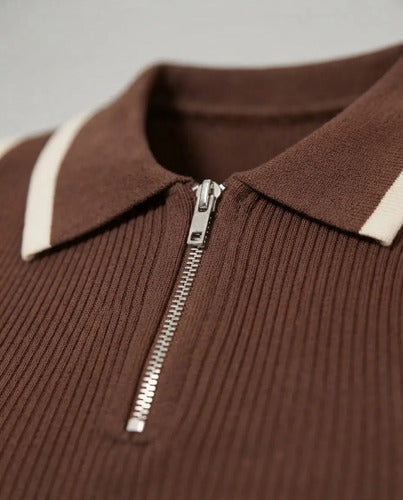 Polera Mujer Sin Mangas Cuello Polo Cierre Talla Única