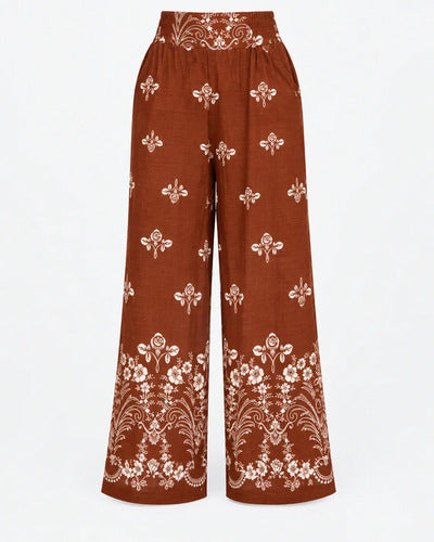 Pantalón Palazzo Mujer Modelo Florencia Estampado Floral