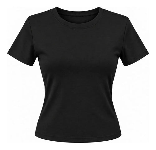 Polera Mujer Básica Manga Corta Cuello Redondo