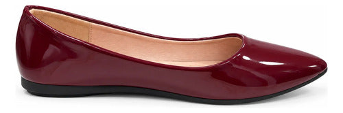 Balerina Mujer Punta Fina Charol Zapato Plano Elegante
