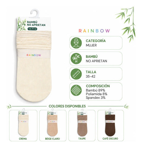 Calcetines Mujer Bambú Comfort Pack 12 Pares Talla 35-42