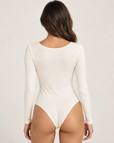 Body Mujer Manga Larga Escote Redondo Compresor Ajustado