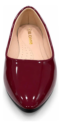 Balerina Mujer Punta Fina Charol Zapato Plano Elegante