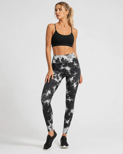 Calza Mujer Flare Scrunch Tiro Alto Tie Dye Corte Acampanado