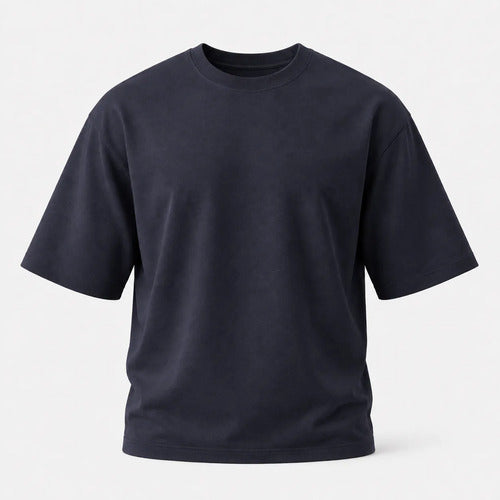 Polera Hombre Oversize Manga Corta Cuello Redondo Lisa