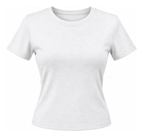 Polera Mujer Básica Manga Corta Cuello Redondo