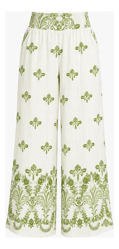 Pantalón Palazzo Mujer Modelo Florencia Estampado Floral